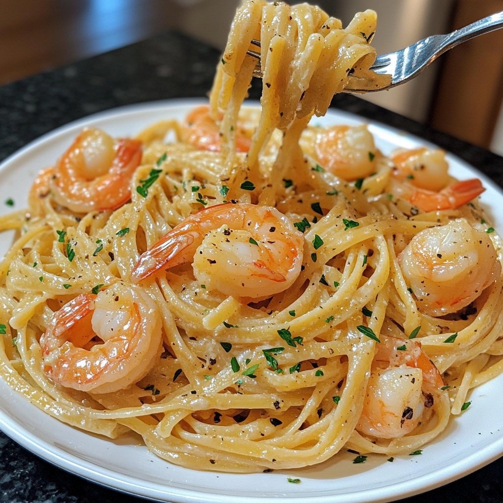 15-Minute Garlic Shrimp Pasta