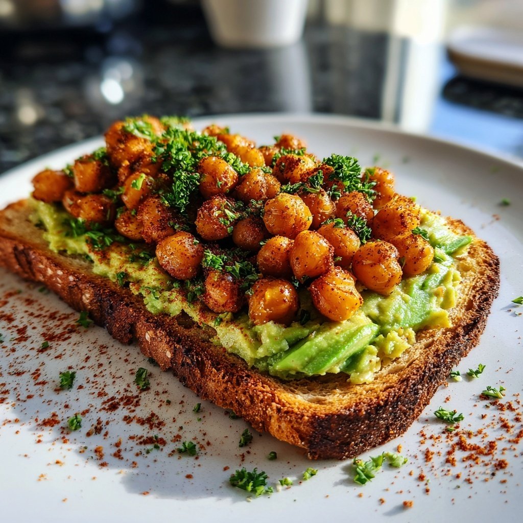 Healthy Lunch Avocado Chickpea Toast