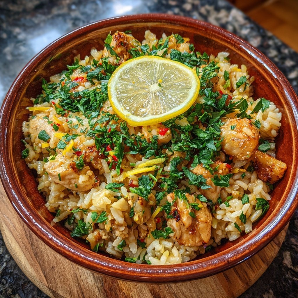 Healthy Lemon Chicken Rice Bowl