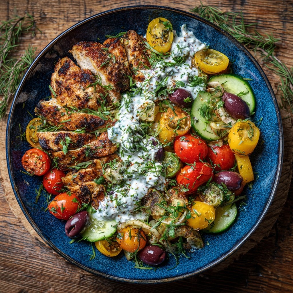 Easy Healthy Mediterranean Chicken Bowl
