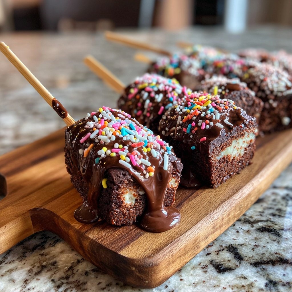 Super Bowl Brownie Skewers