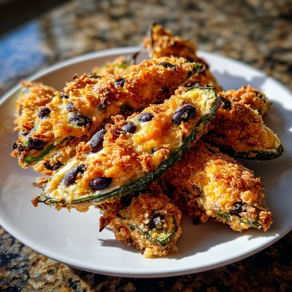 Jalapeno Poppers Stuffed with Black Beans