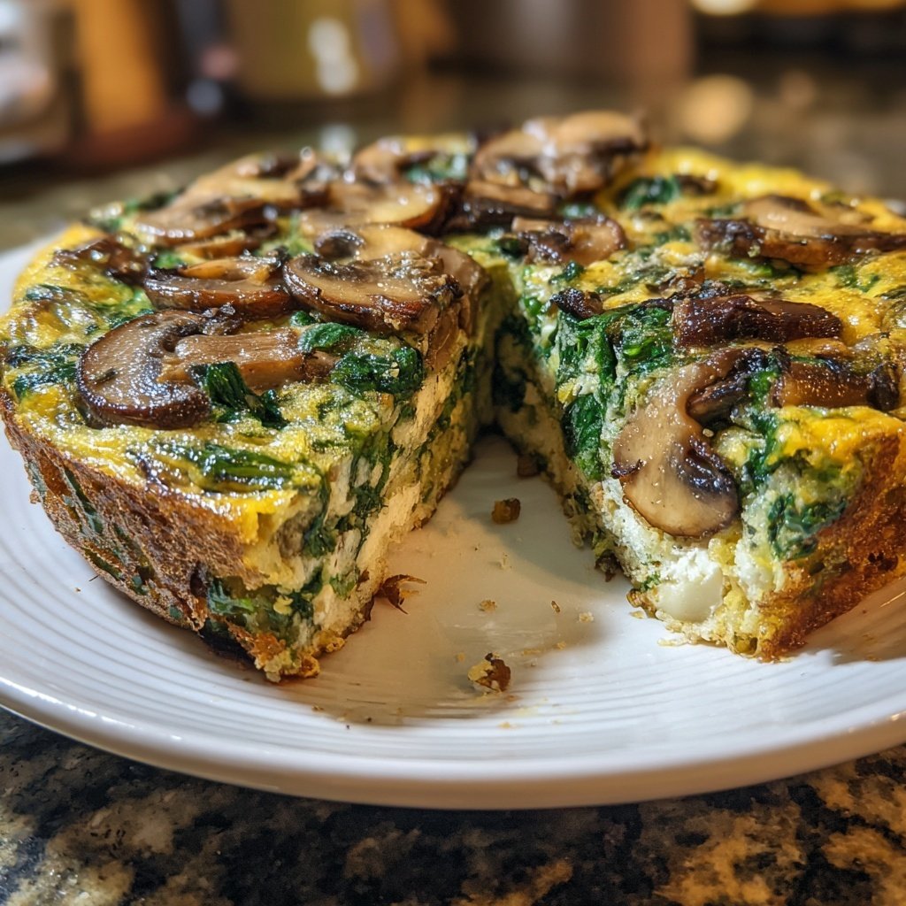 Healthy Dinner Spinach Mushroom Frittata
