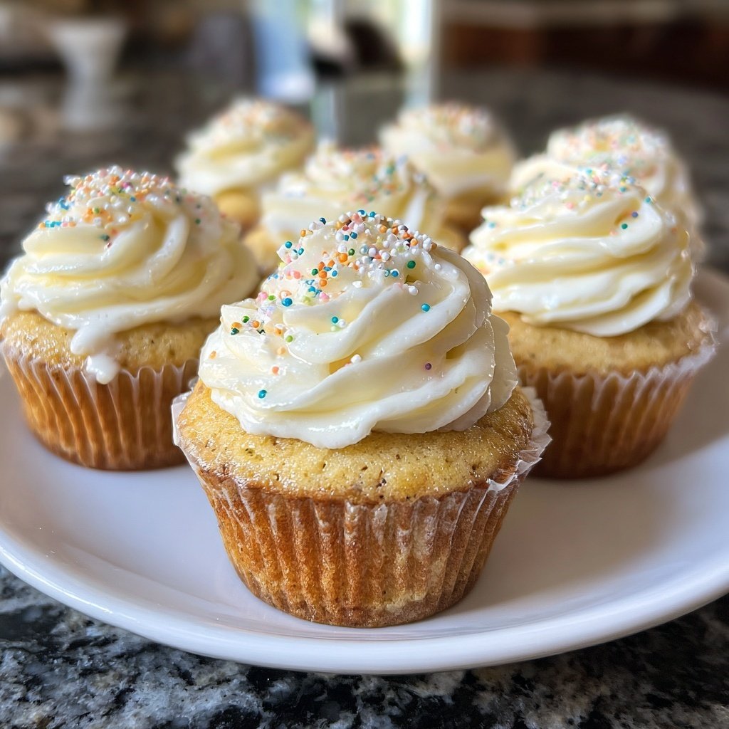 Soft Vanilla Bean Tea Cupcakes