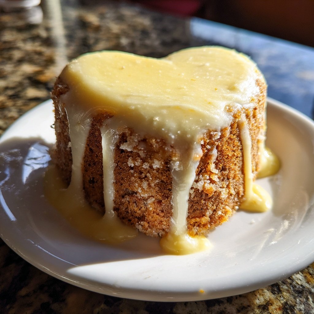 Mini Heart Cake with Honey Lemon Buttercream
