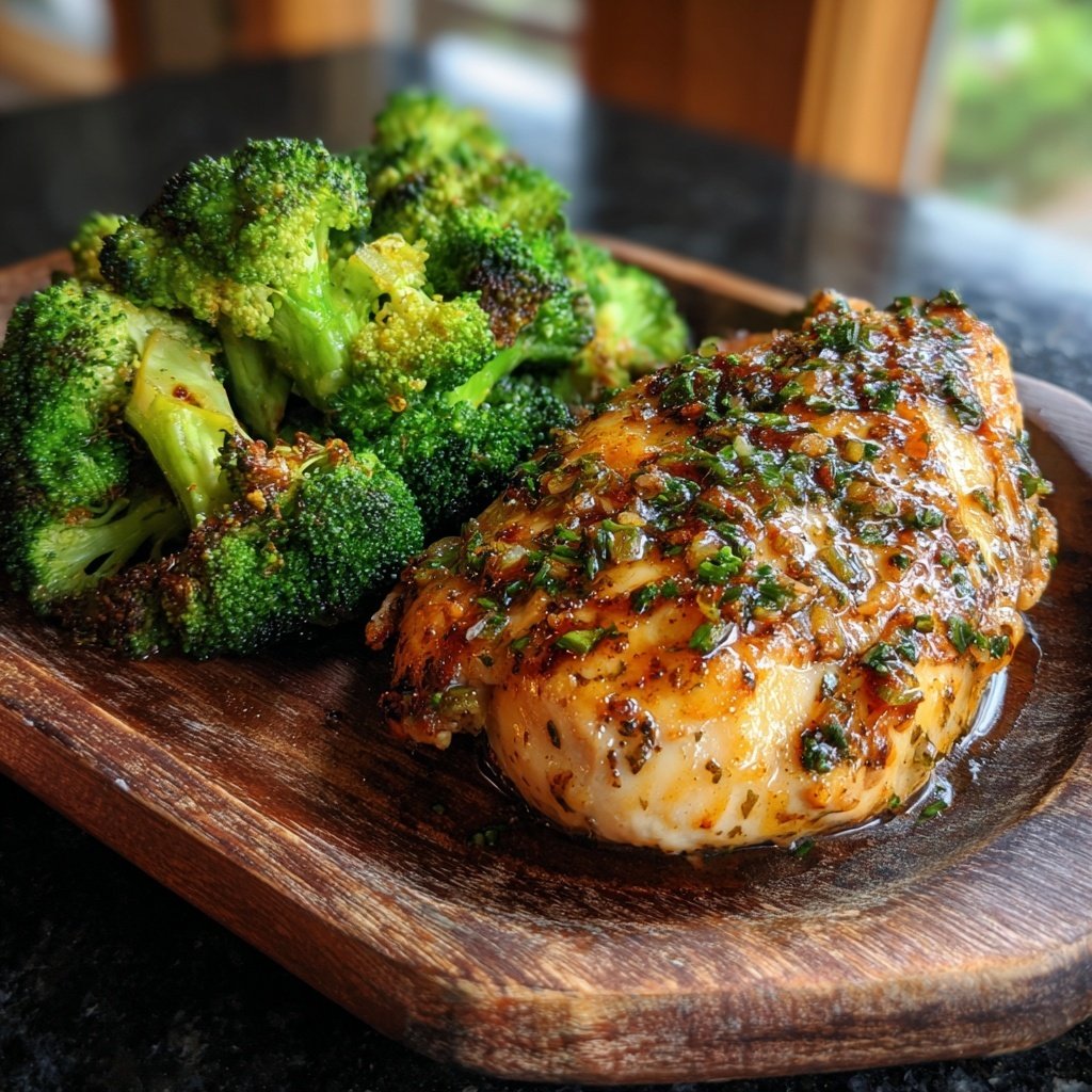 Healthy Garlic Lime Chicken With Roasted Broccoli