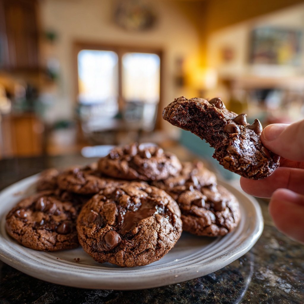 Chewy Brownie Mix Cookies With Chocolate Chips