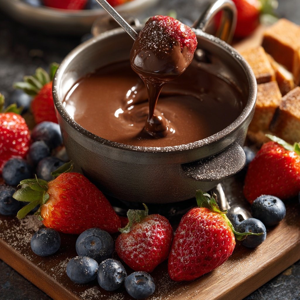 Chocolate Fondue with Fresh Berries