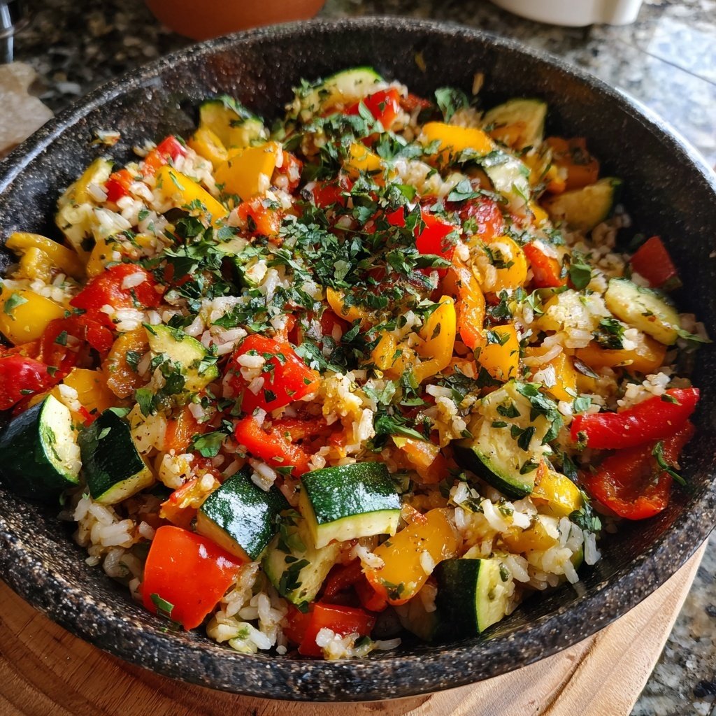 Herb Roasted Veggie Rice Skillet
