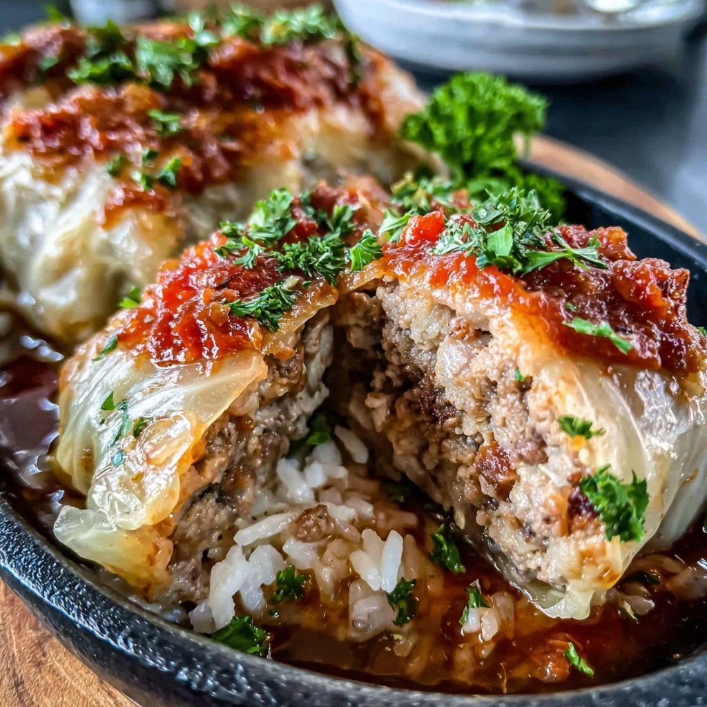 Hamburger Meat And Rice Stuffed Cabbage