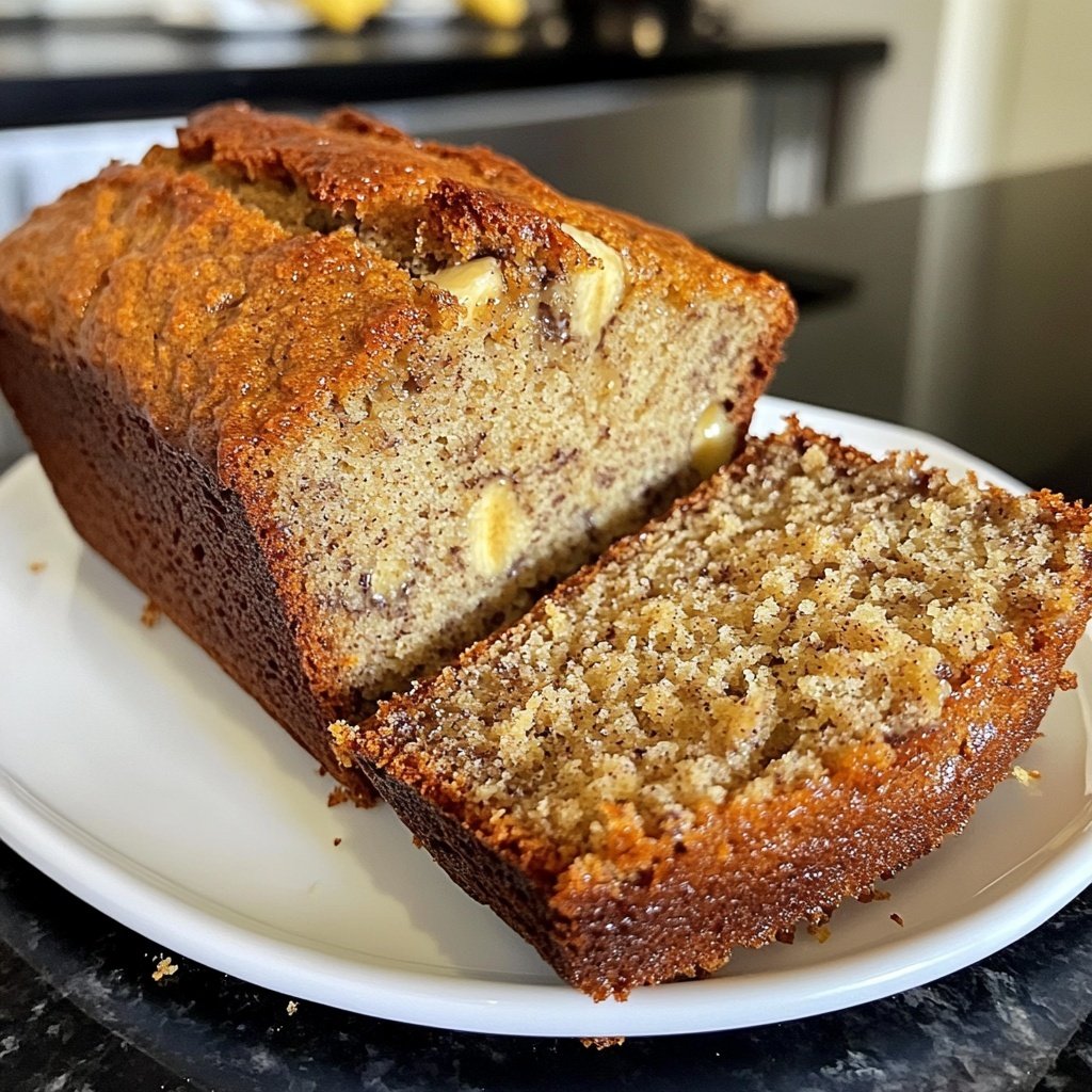 Moist Banana Bread with Ripe Bananas