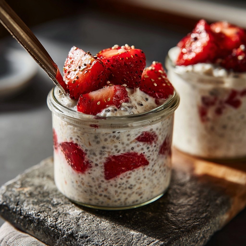 Strawberry Chia Breakfast Pots