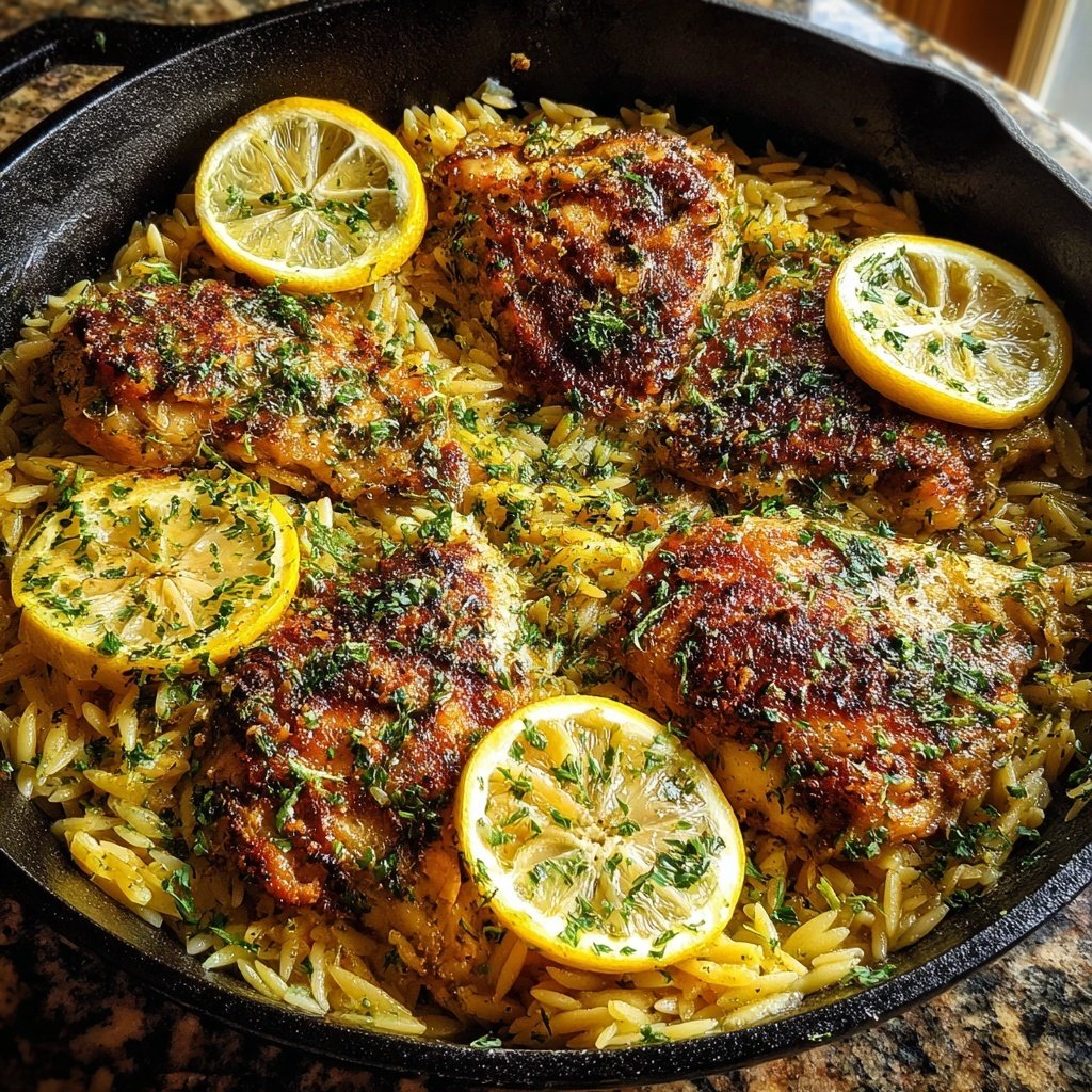 Skillet Lemon Chicken With Orzo