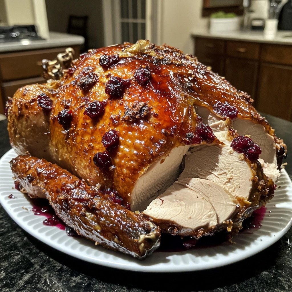 Roasted Turkey with Cranberry Glaze