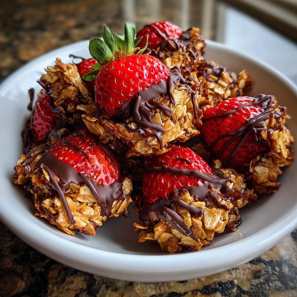 Valentines Treats Strawberry Chocolate Oat Clusters